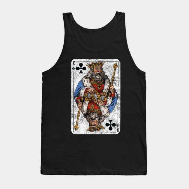 Vintage King of Clubs Playing Card Tank Top by vladocar